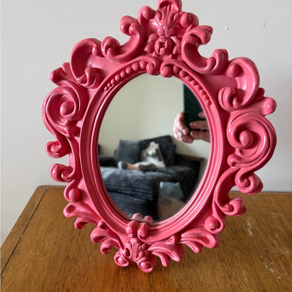 Pink Ornate Baroque Mirror